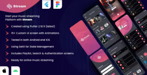 Stream flutter music player app ui template codermarket.png