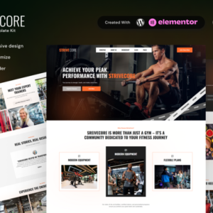 StriveCore - Fitness &Gym Elementor Template Kit