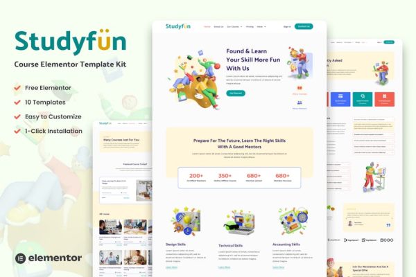 Studyfun - Course Elementor Template Kit - Image 1