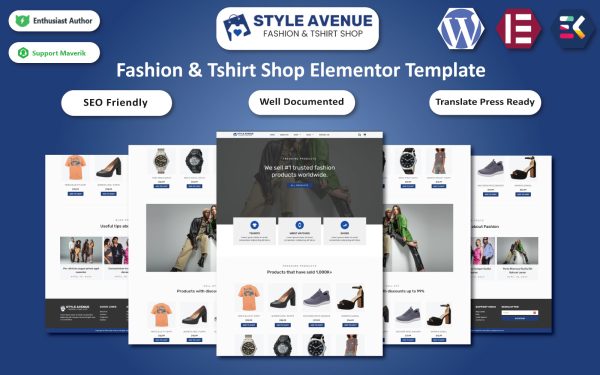 Style Avenue - Fashion & Tshirt Shop WordPress Elementor Template - Image 1