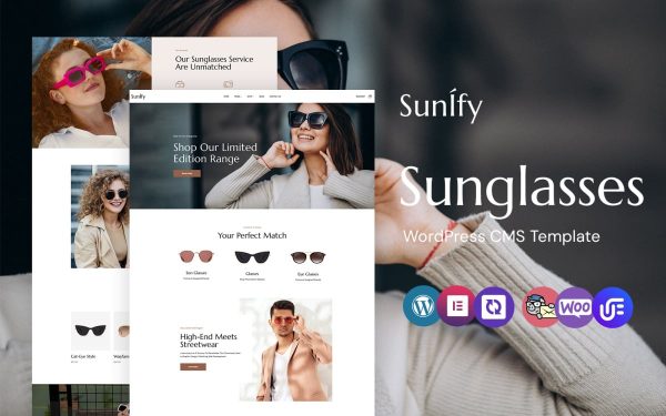 Sunify - Eyeglasses and Sunglasses WordPress Elementor Theme - Image 1