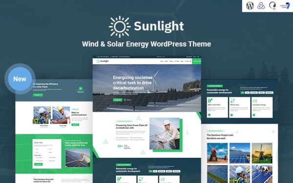 Sunlight - Wind and Solar Energy Responsive WordPress Theme - Image 1