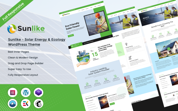 Sunlike - Solar Energy & Ecology WordPress Theme - Image 1