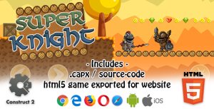 Super knight html5 platform game construct 2 capx html5 source code .png