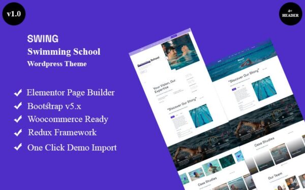 Swing - Swimming School Wordpress Theme - Image 1