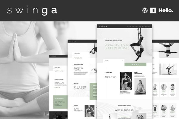 Swinga - Yoga Health Coach Fitness Studio Elementor Template Kit - Image 1