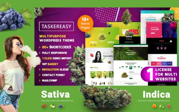 Taskereasy Cannabis Multipurpose WordPress Theme - Image 1