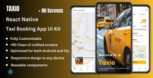 Taxio taxi booking react native expo app ui kit codermarket.jpg