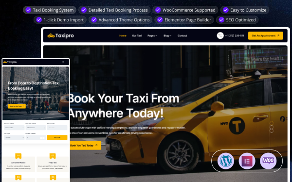 Taxipro - Taxi Booking WooCommerce WordPress Theme - Image 1