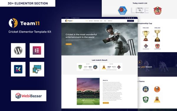 Team11 - Cricket Responsive Website WordPress Elementor Theme - Image 1