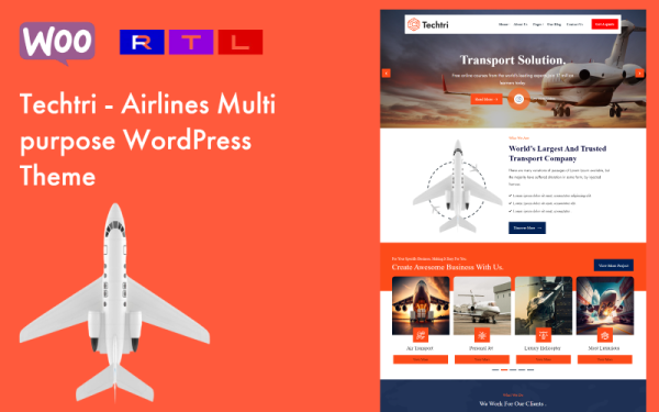 Techtri - Airlines Multipurpose WordPress Theme - Image 1