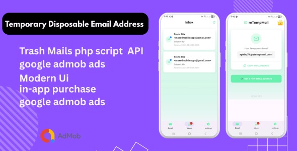 Temporary disposable email address flutter app trash mails api codermarket.jpg