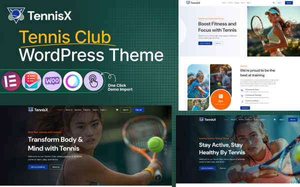 TennisX - Tennis and Sports Club WordPress Theme - Image 1