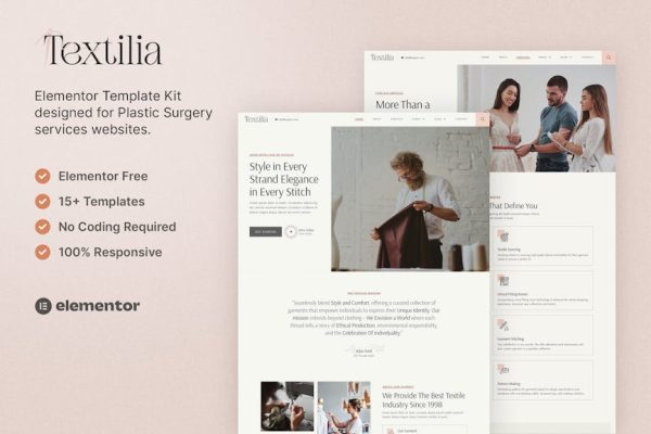 Textilia – Textile & Garment Industry Elementor Template Kit - Image 1