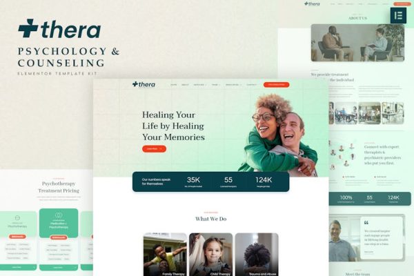 Thera - Psychology & Counseling Elementor Template Kit - Image 1