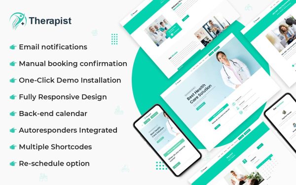 Therapist - Doctor Appointment Booking WordPress Theme - Image 1