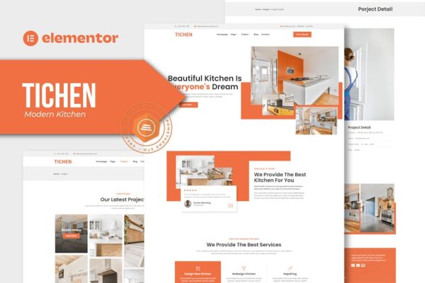 Tichen - Modern Kitchen Elementor Template Kit - Image 1