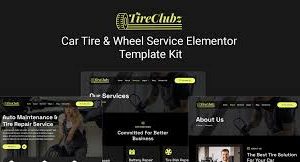 TireClubz - Car Tire and Wheel Service Elementor Template Kit