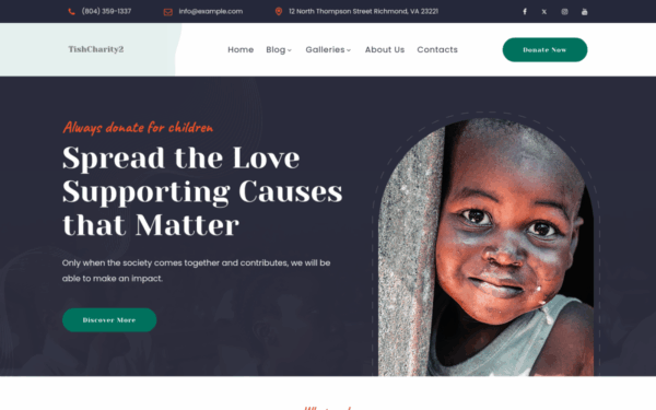 TishCharity2 - Charity WordPress Theme - Image 1