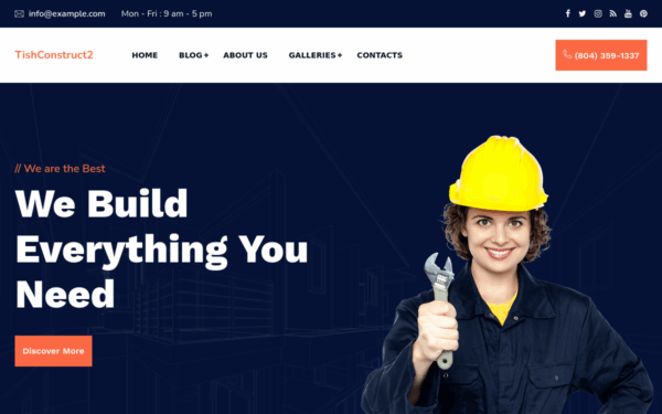 TishConstruct2 - Construction and Architecture WordPress Theme - Image 1