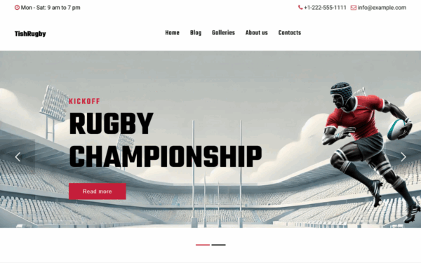 TishRugby - Rugby WordPress Theme - Image 1