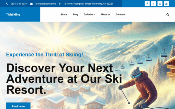 TishSkiing - Skier and Ski Resort WordPress Theme - Image 1