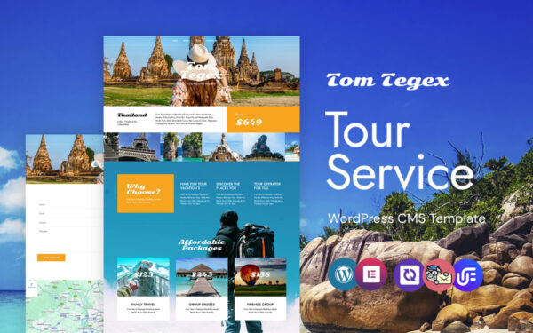 Tom Tegex - Tour & Travel Agency WordPress Elementor Theme - Image 1