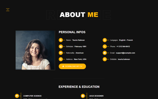 Touria - Personal Portfolio WordPress Theme - Image 1