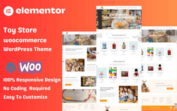 Toy Store for Kids Elementor Woocommerce WordPress Theme - Image 1