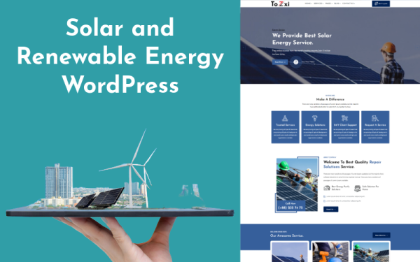 Tozxi - Solar and Renewable Energy WordPress Theme - Image 1