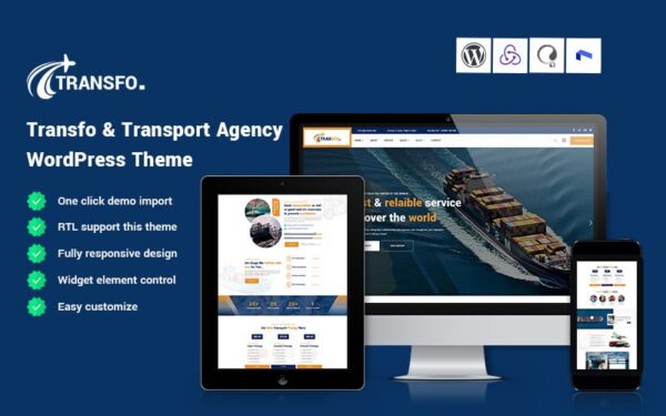 Transfo - Transport Agency WordPress Theme - Image 1