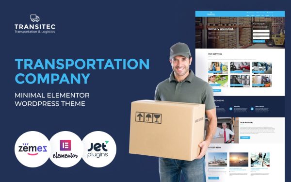 Transitec - Transportation Multipurpose Minimal WordPress Elementor Theme - Image 1
