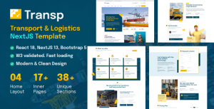 Transp transport courier logistics nextjs template v10 gplpixel.png