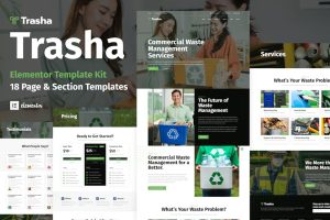 Trasha waste management recycling service elementor template kit gplpixel.jpeg
