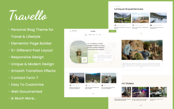 Travello | Personal Blog WordPress Theme for Travel & Lifestyle - Image 1