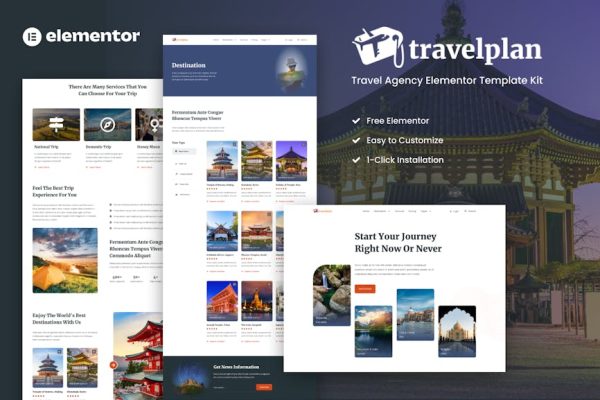 Travelplan - Tour & Travel Agency Elementor Template Kits - Image 1