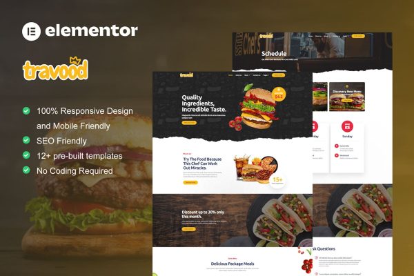 Travood - Food Truck & Street Food Elementor Pro Template Kit - Image 1