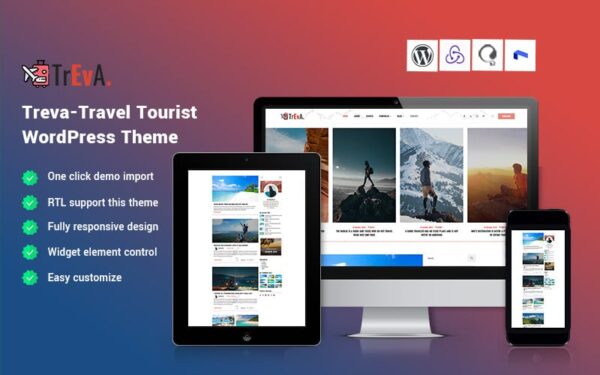 Treva - Travel Tourist WordPress Theme - Image 1