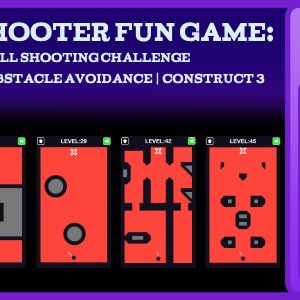 Triky Shooter Fun Game: 2D Ball Shooting Challenge - 45 Levels of Obstacle Avoidance | Construct 3
