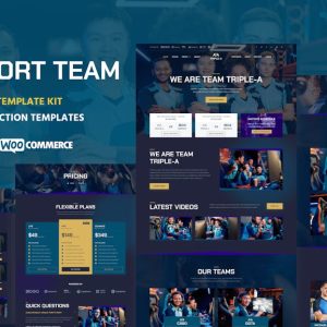 Triple-A - eSport Team Gaming WooCommerce Elementor Template Kit