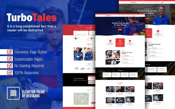 Turbotales Car Repair & Maintenance Elementor theme - Image 1