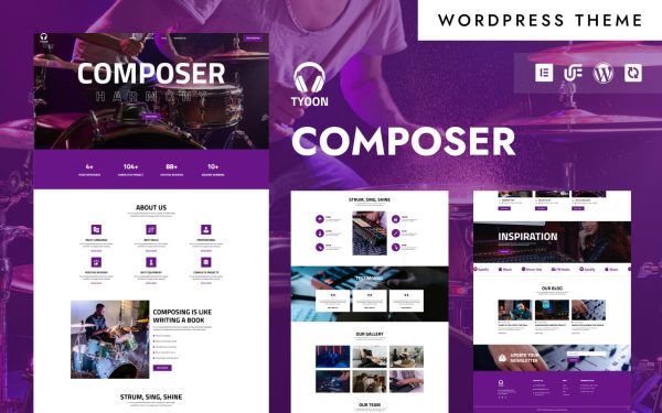 Tyoon - Musician Portfolio & Composer Website WordPress Elementor Theme - Image 1