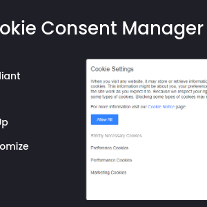 Universal GDPR Compliant Cookie Consent Manager