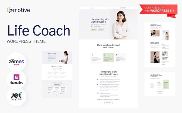 UpMotive - Life Coach WordPress Elementor Theme - Image 1