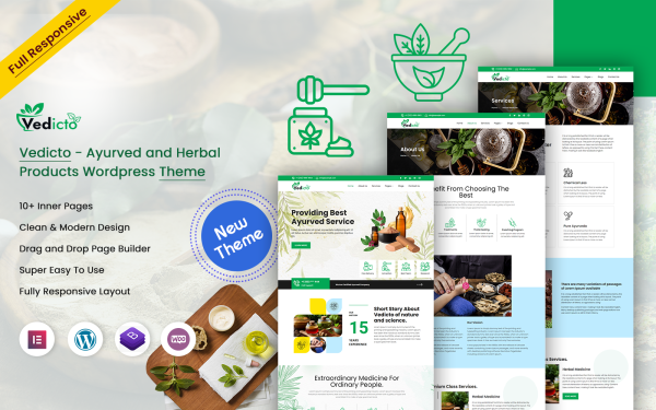 Vedicto Ayurved and Herbal Products WordPress Theme - Image 1