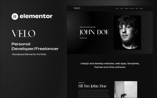 Velo - Wordpress Portfolio Elementor Theme - Image 1
