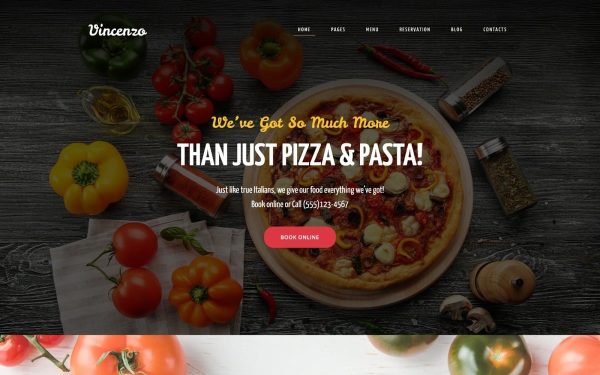 Vincenzo - Delicious Pizza Restaurant Responsive WordPress Theme - Image 1
