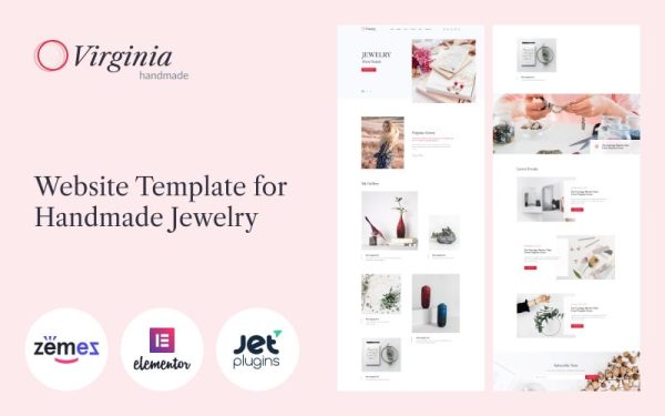 Virginia - Website Template for Handmade Jewelry with Elementor Builder WordPress Theme - Image 1