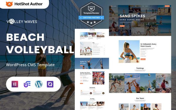 Volley Waves - Beach Volleyball Club, Academy And Coaching WordPress Elementor Theme - Image 1