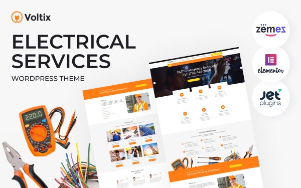 Voltix - Electrical Services WordPress Theme - Image 1